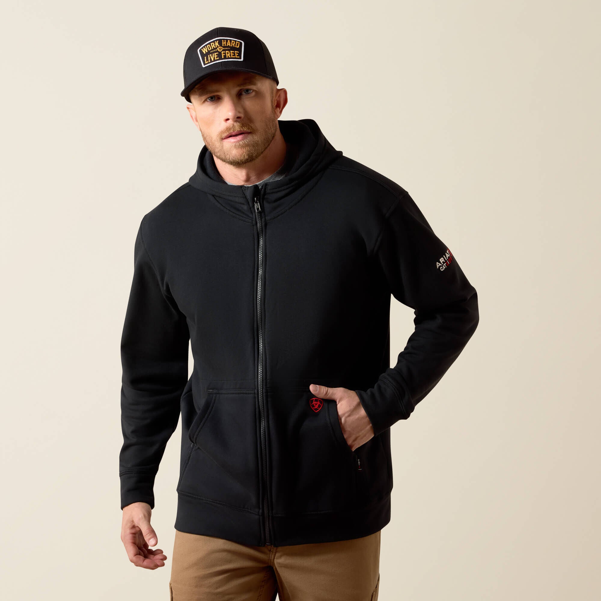 FR DuraStretch Full Zip Hoodie Men - BLACK