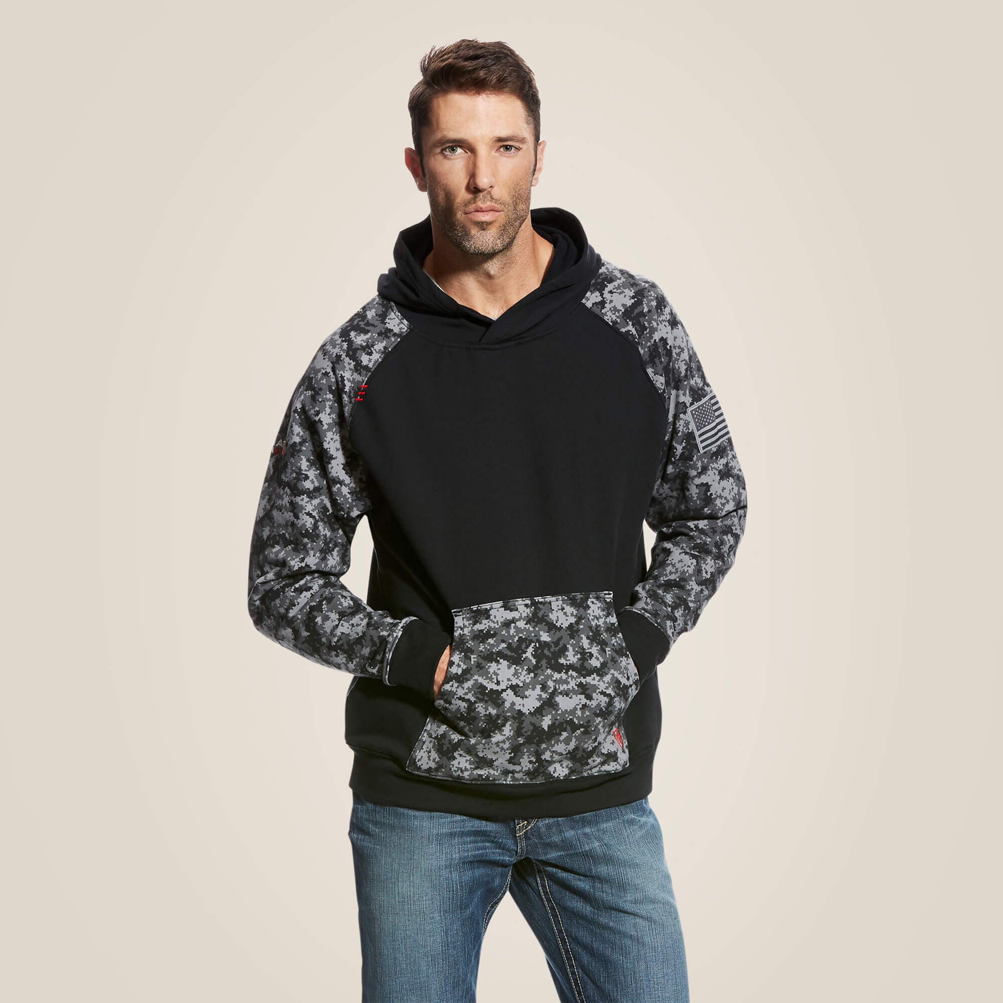 FR DuraStretch Patriot Hoodie Men - BLACK DIGI