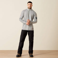 FR Combat Stretch Patriot 1/4 Zip Work Shirt Men - SILVER FOX