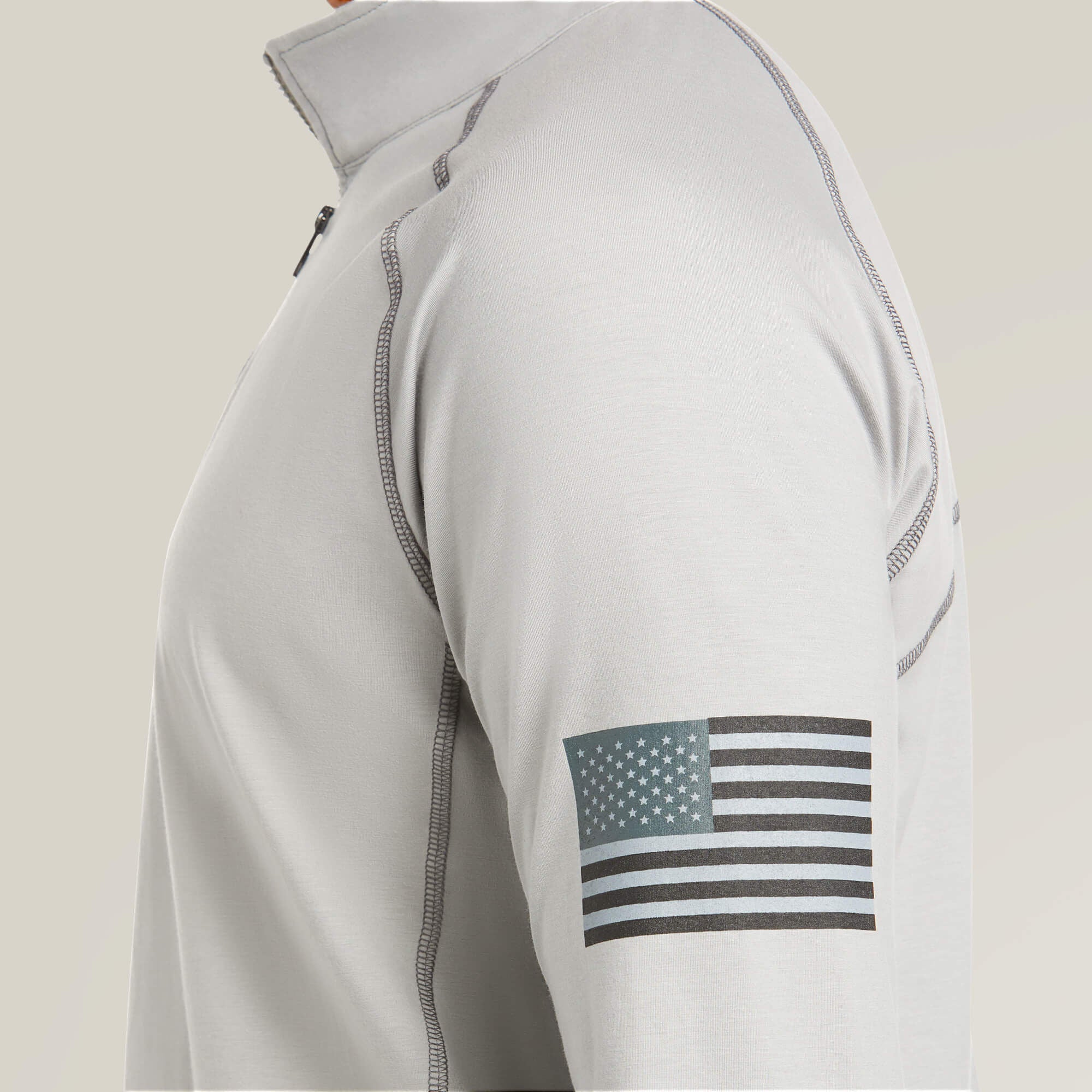 FR Combat Stretch Patriot 1/4 Zip Work Shirt Men - SILVER FOX