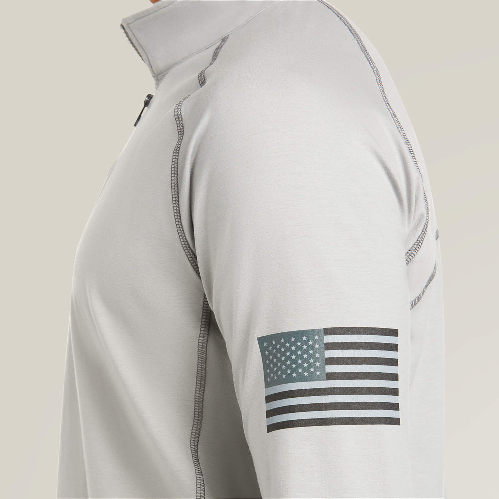 FR Combat Stretch Patriot 1/4 Zip Work Shirt Men - SILVER FOX