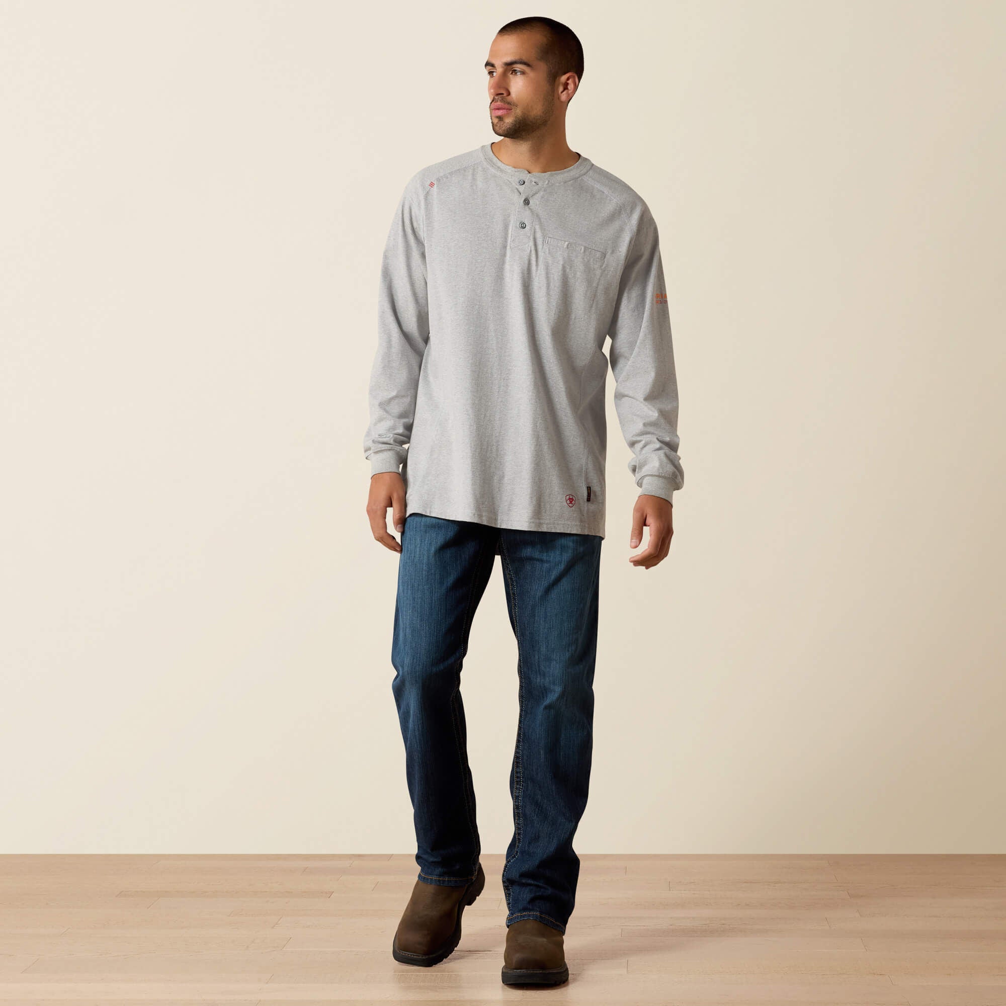 FR Air Henley Men - SILVER FOX HEATHER