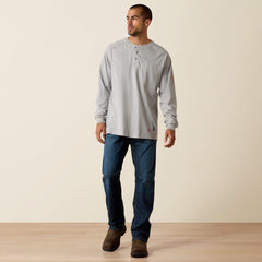 FR Air Henley Men - SILVER FOX HEATHER