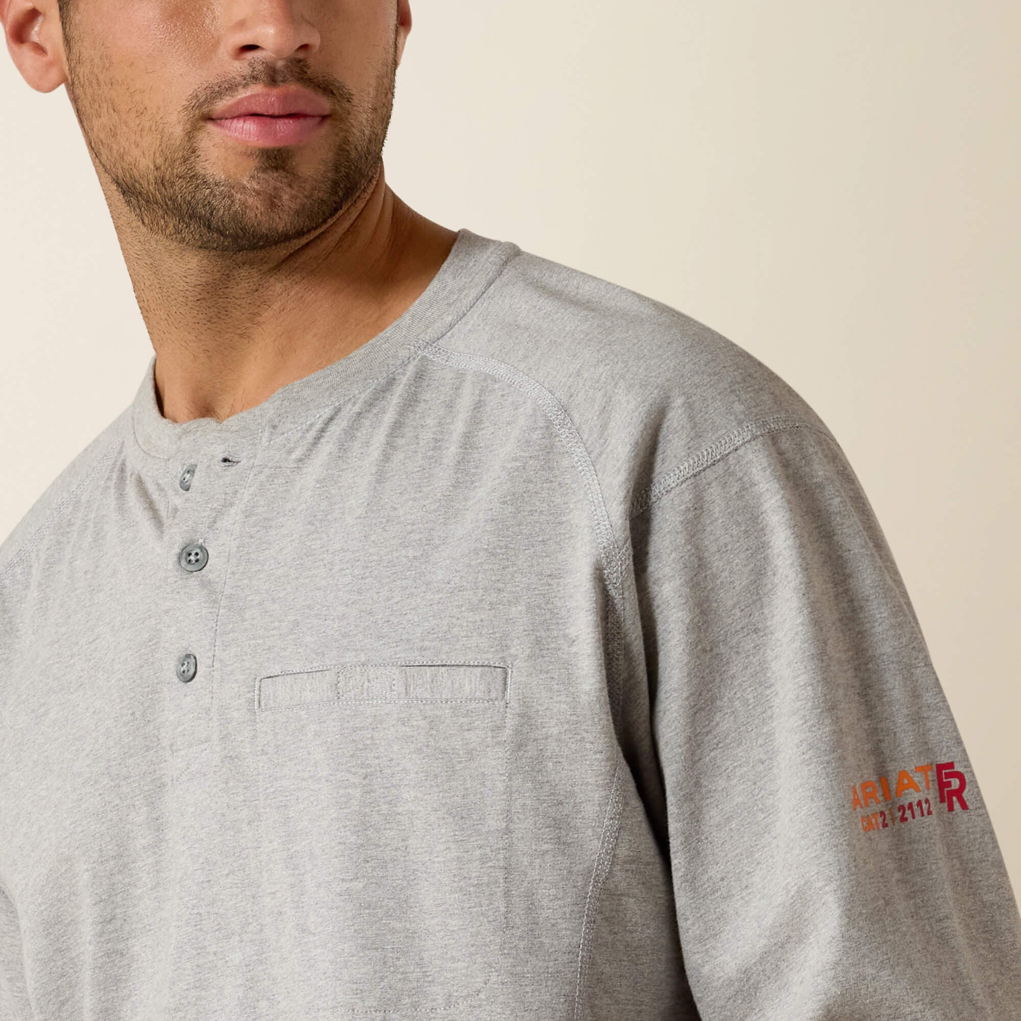 FR Air Henley Men - SILVER FOX HEATHER