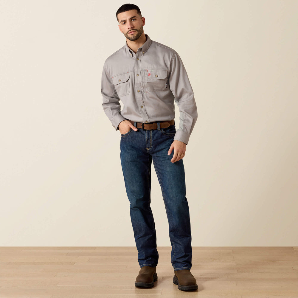 FR Solid Vent Work Shirt Men - SILVER FOX