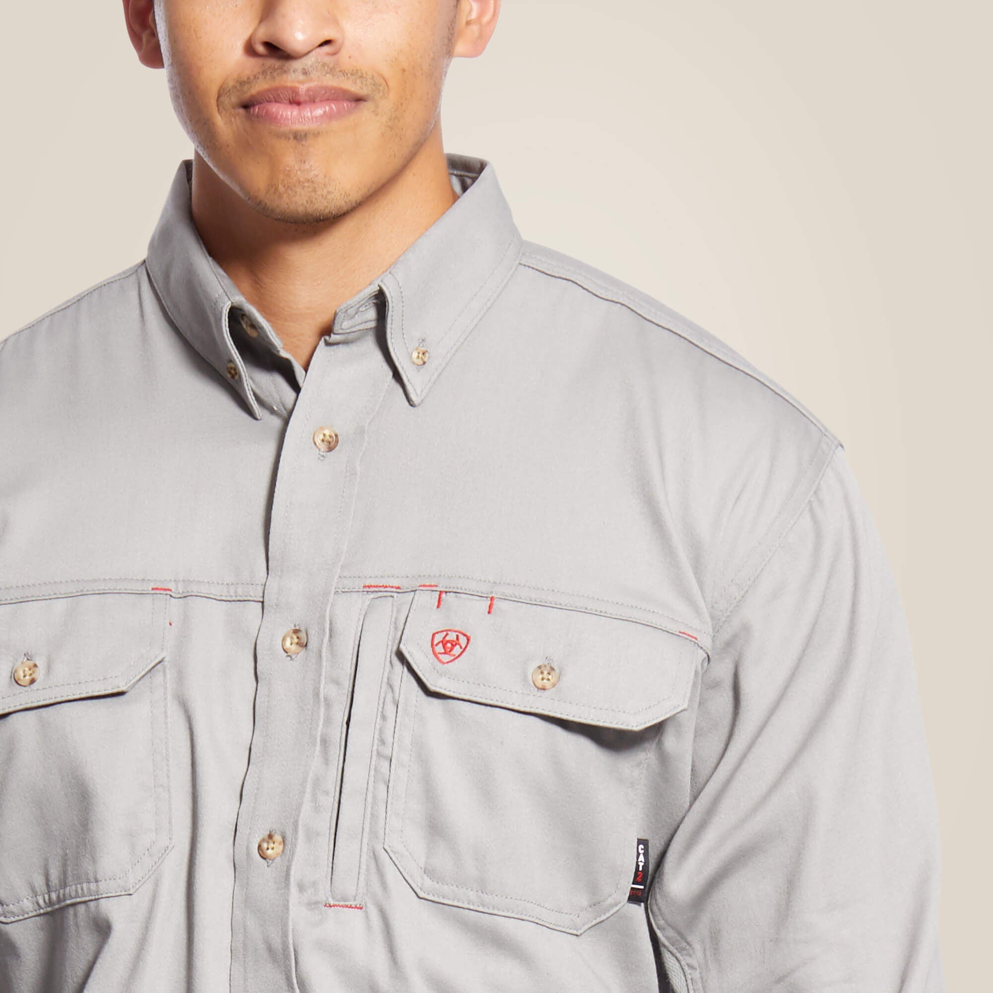 FR Solid Vent Work Shirt Men - SILVER FOX