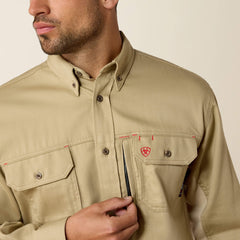 FR Solid Vent Work Shirt Men - KHAKI