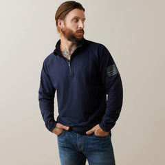 FR Combat Stretch Patriot 1/4 Zip Work Shirt Men - NAVY