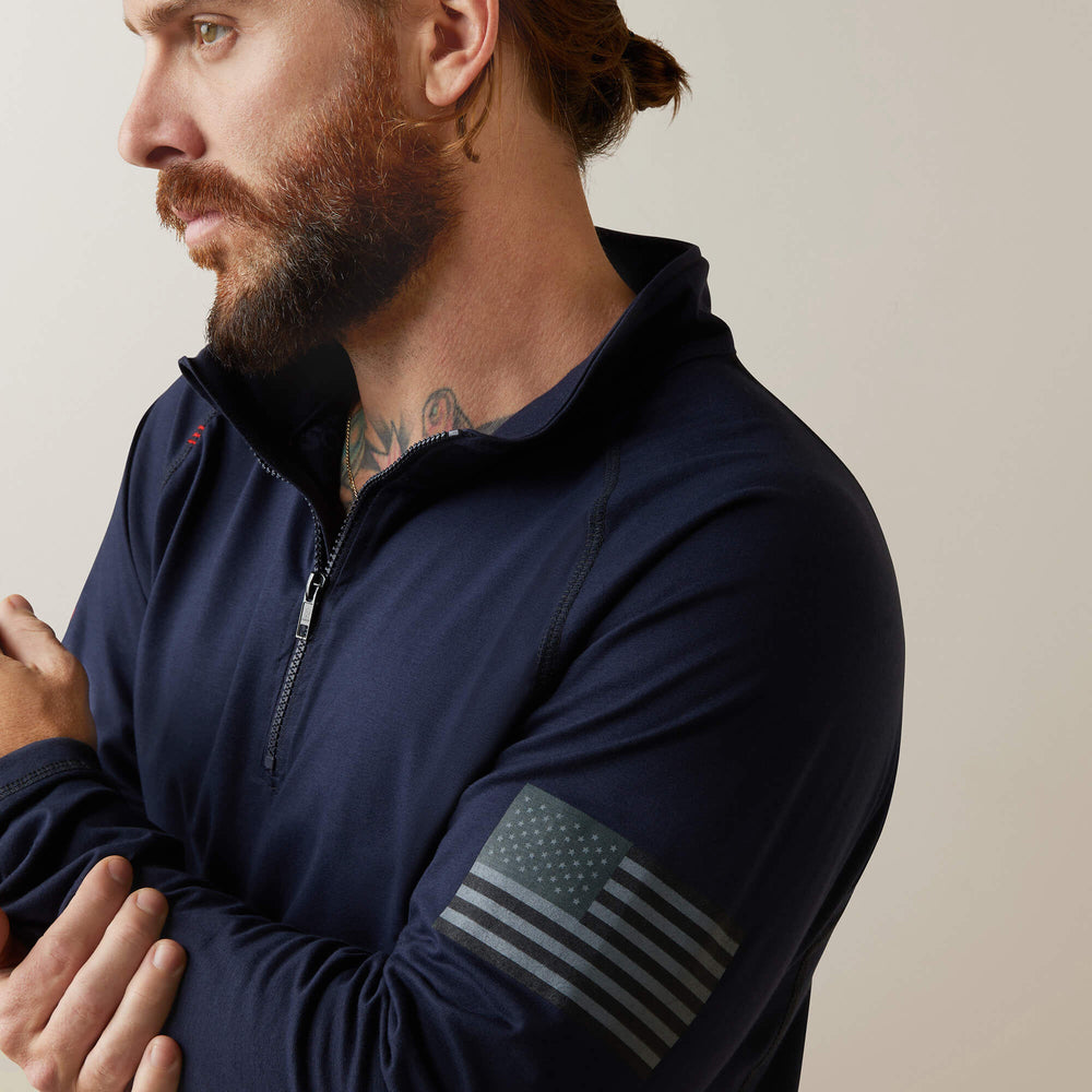 FR Combat Stretch Patriot 1/4 Zip Work Shirt Men - NAVY