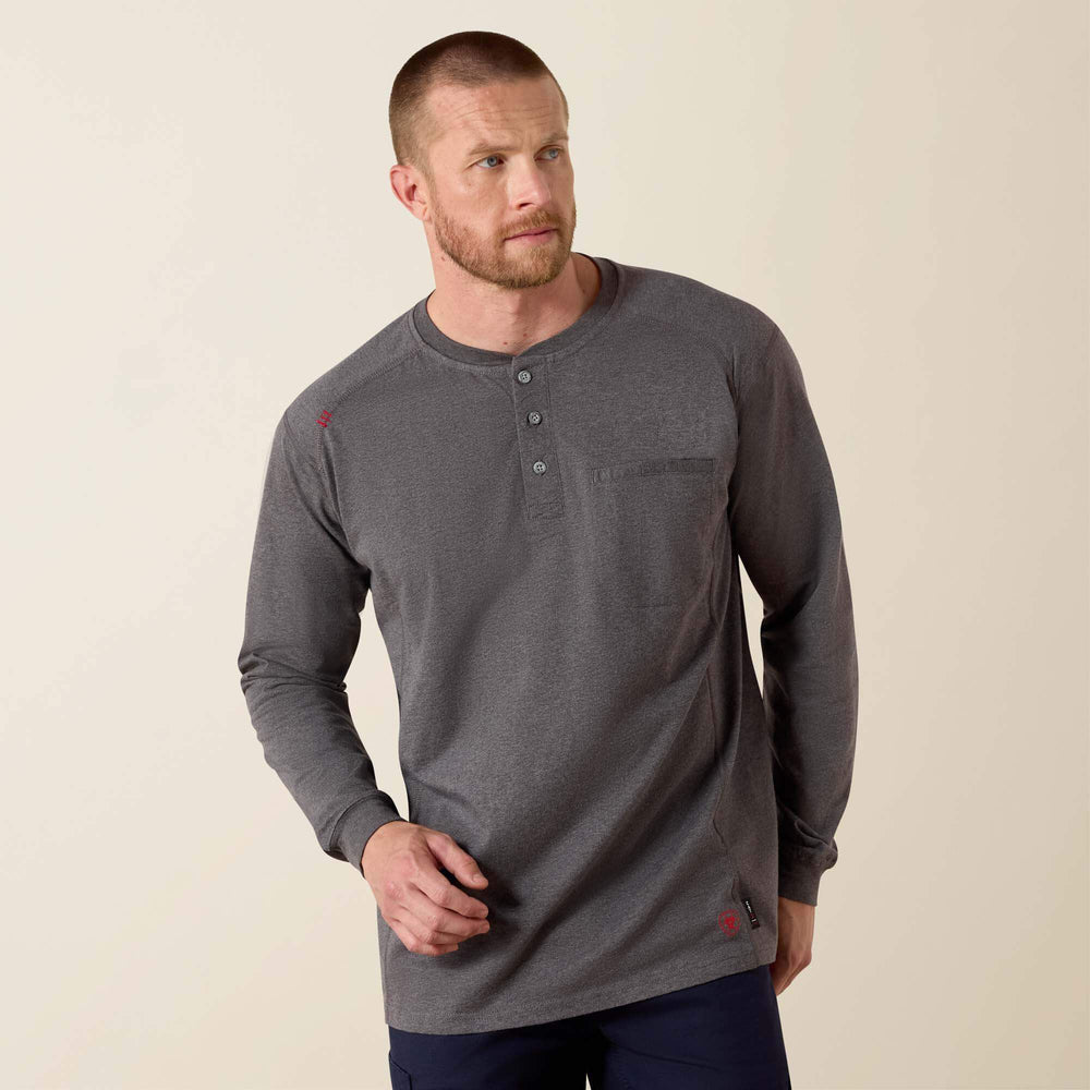 FR Air Henley Men - CHARCOAL HEATHER