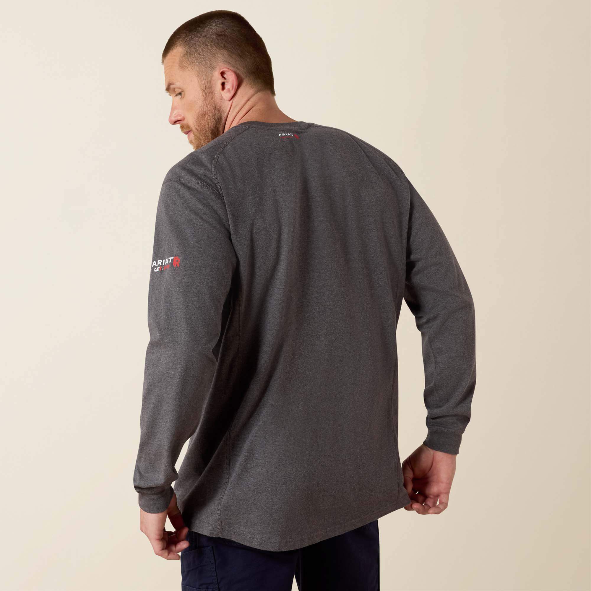 FR Air Henley Men - CHARCOAL HEATHER