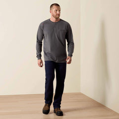 FR Air Henley Men - CHARCOAL HEATHER