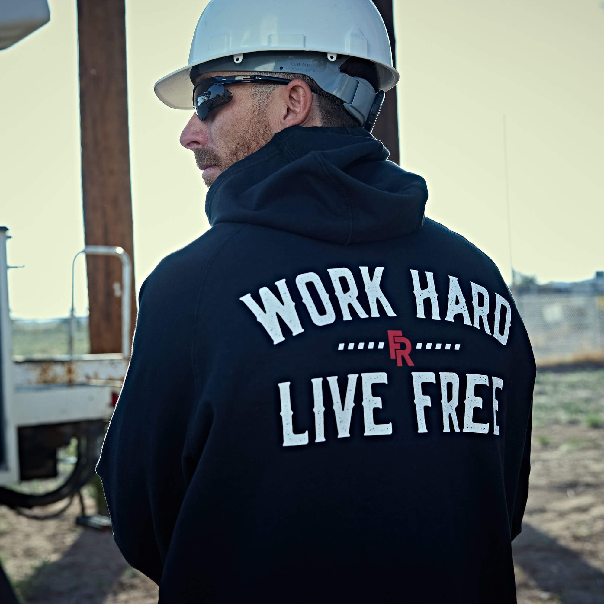 FR DuraStretch Work Hard Live Free Hoodie Men - BLACK