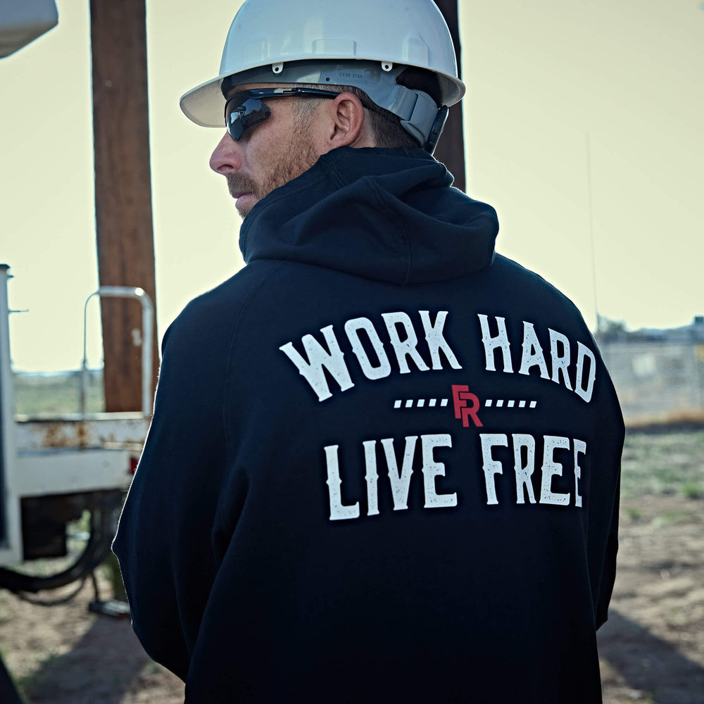 FR DuraStretch Work Hard Live Free Hoodie Men - BLACK