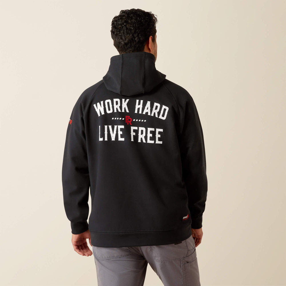 FR DuraStretch Work Hard Live Free Hoodie Men - BLACK