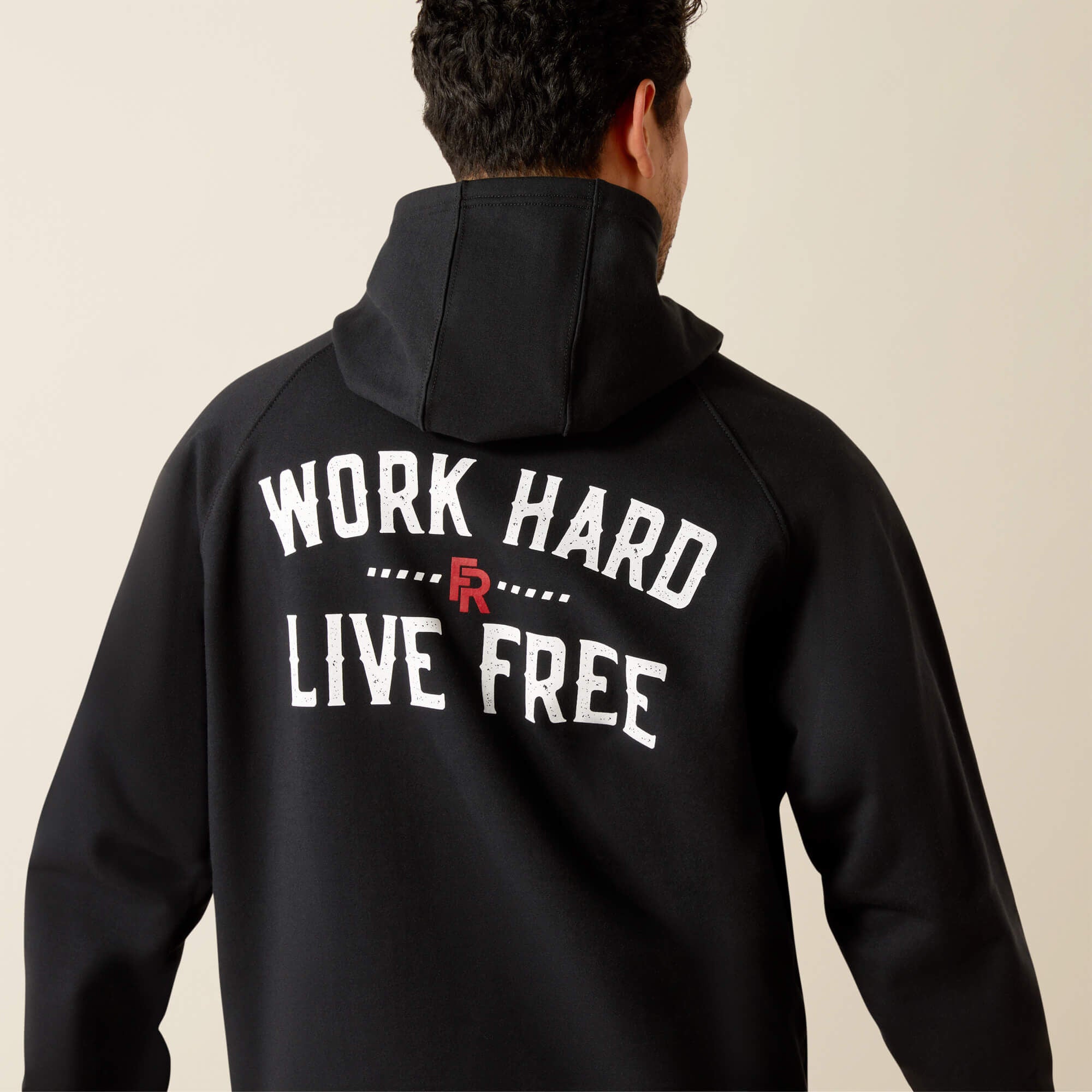 FR DuraStretch Work Hard Live Free Hoodie Men - BLACK