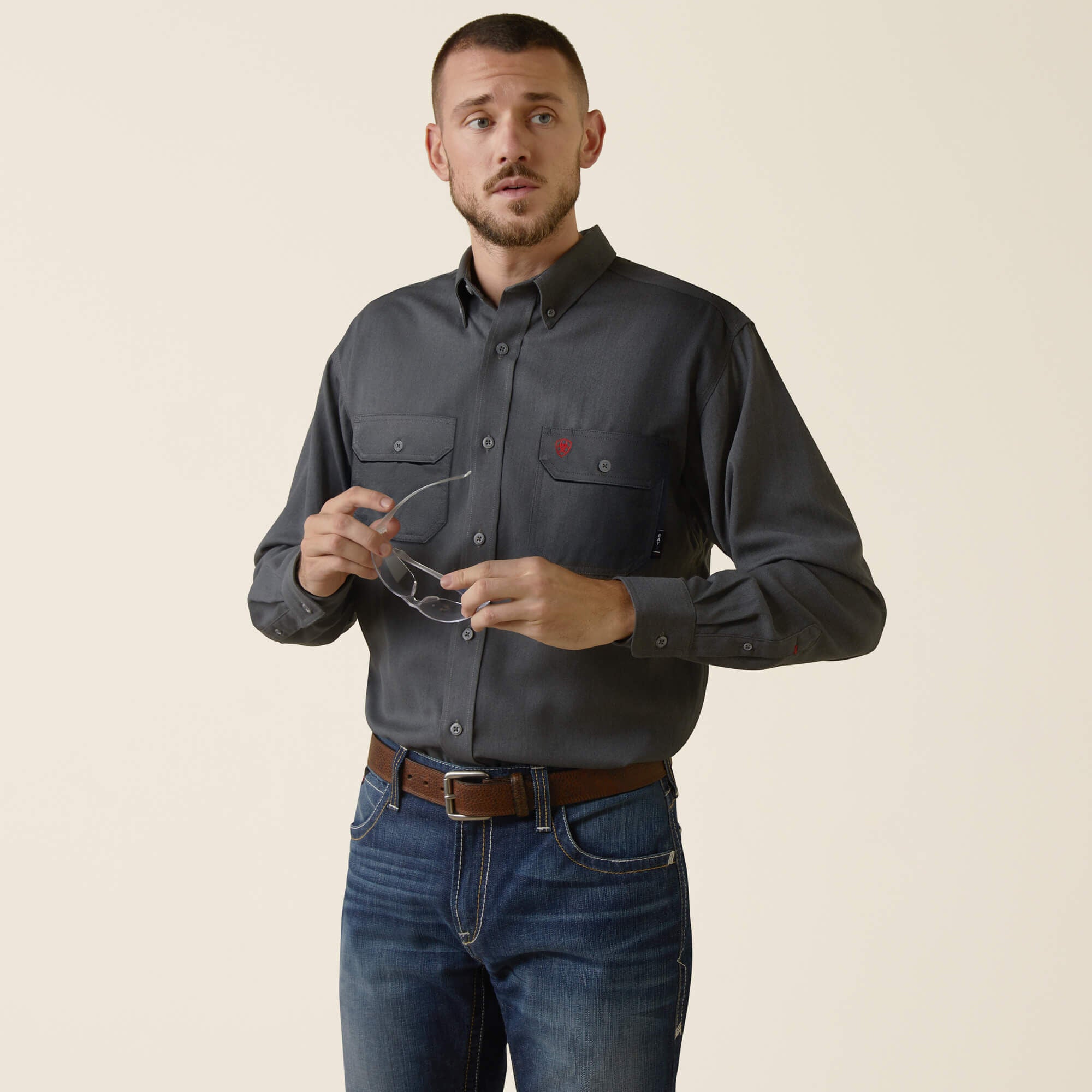 FR Air Inherent Work Shirt Men - CHARCOAL HEATHER