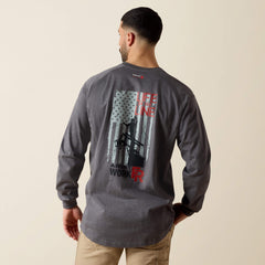 FR Air Life on the Line Graphic Top Men - CHARCOAL HEATHER