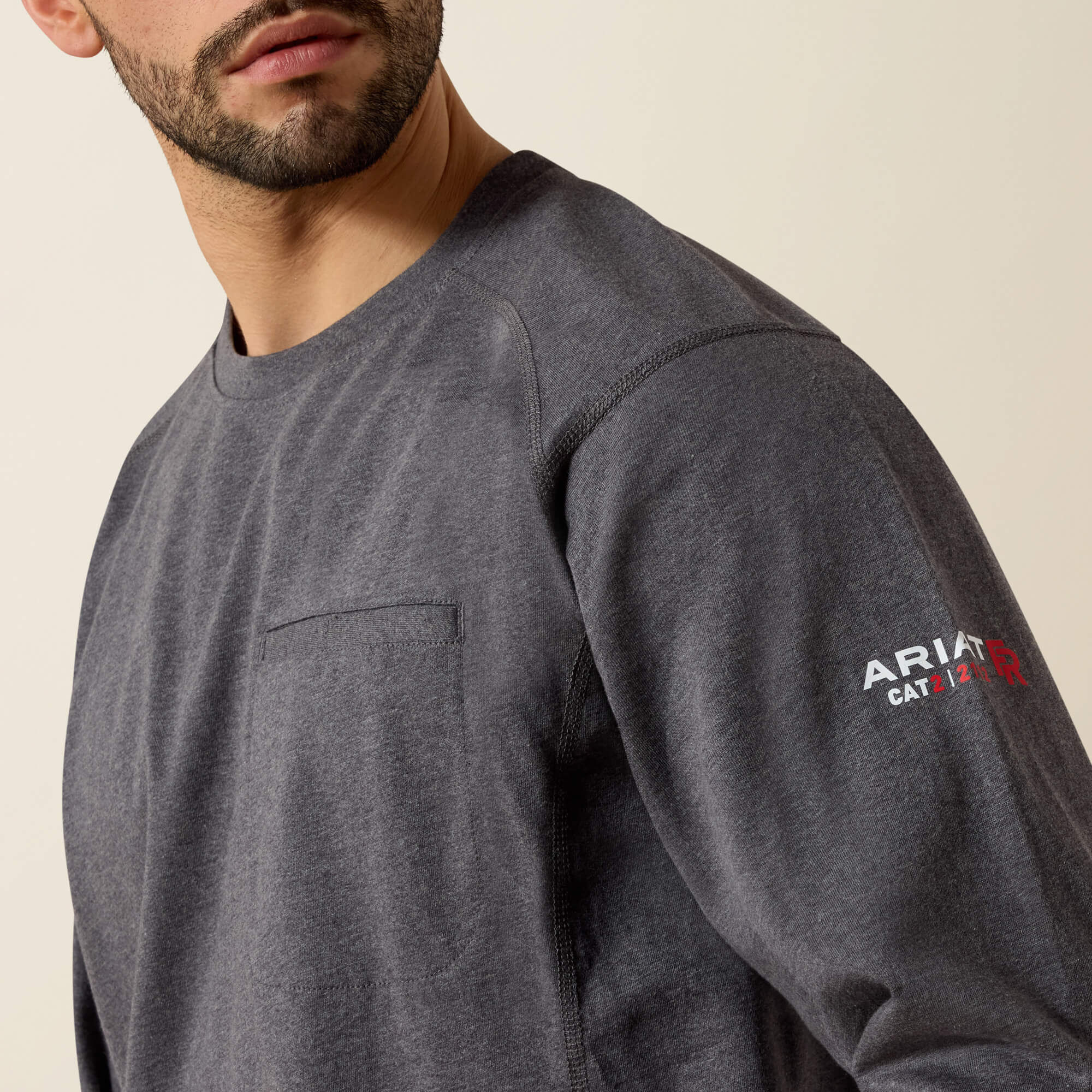 FR Air Life on the Line Graphic Top Men - CHARCOAL HEATHER
