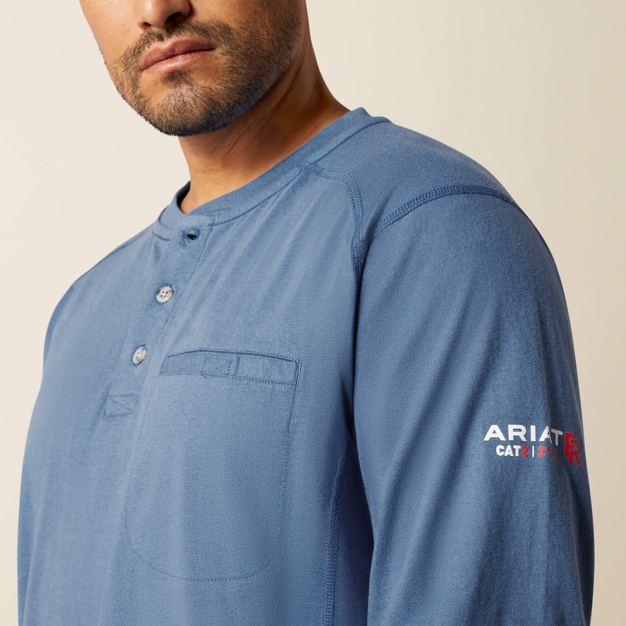 FR Air Henley Men - MEDIUM BLUE