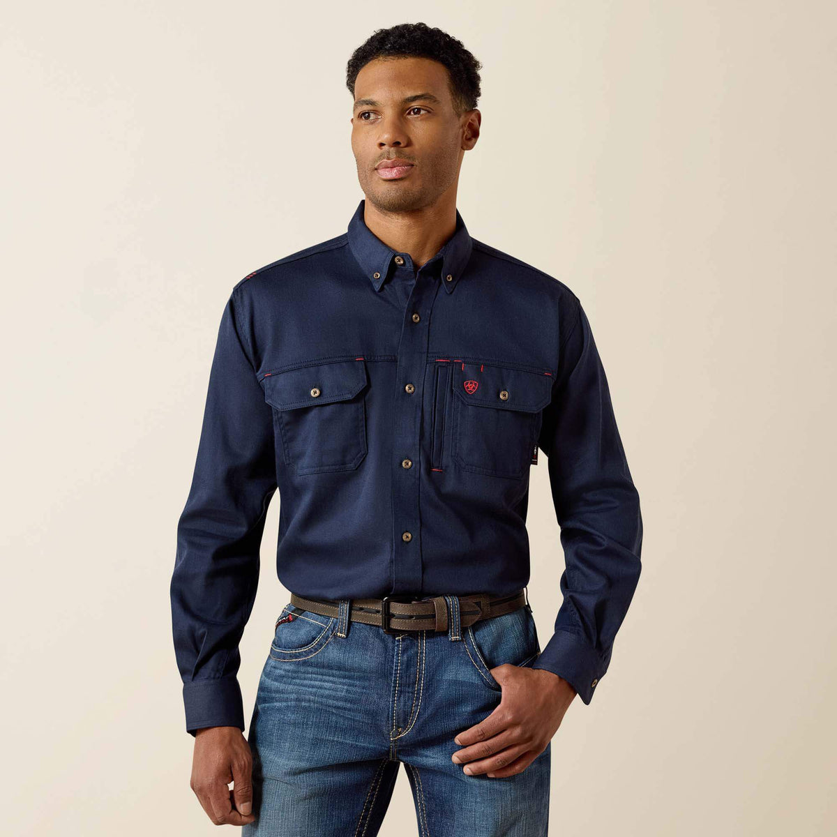 FR Solid Vent Work Shirt Men - NAVY