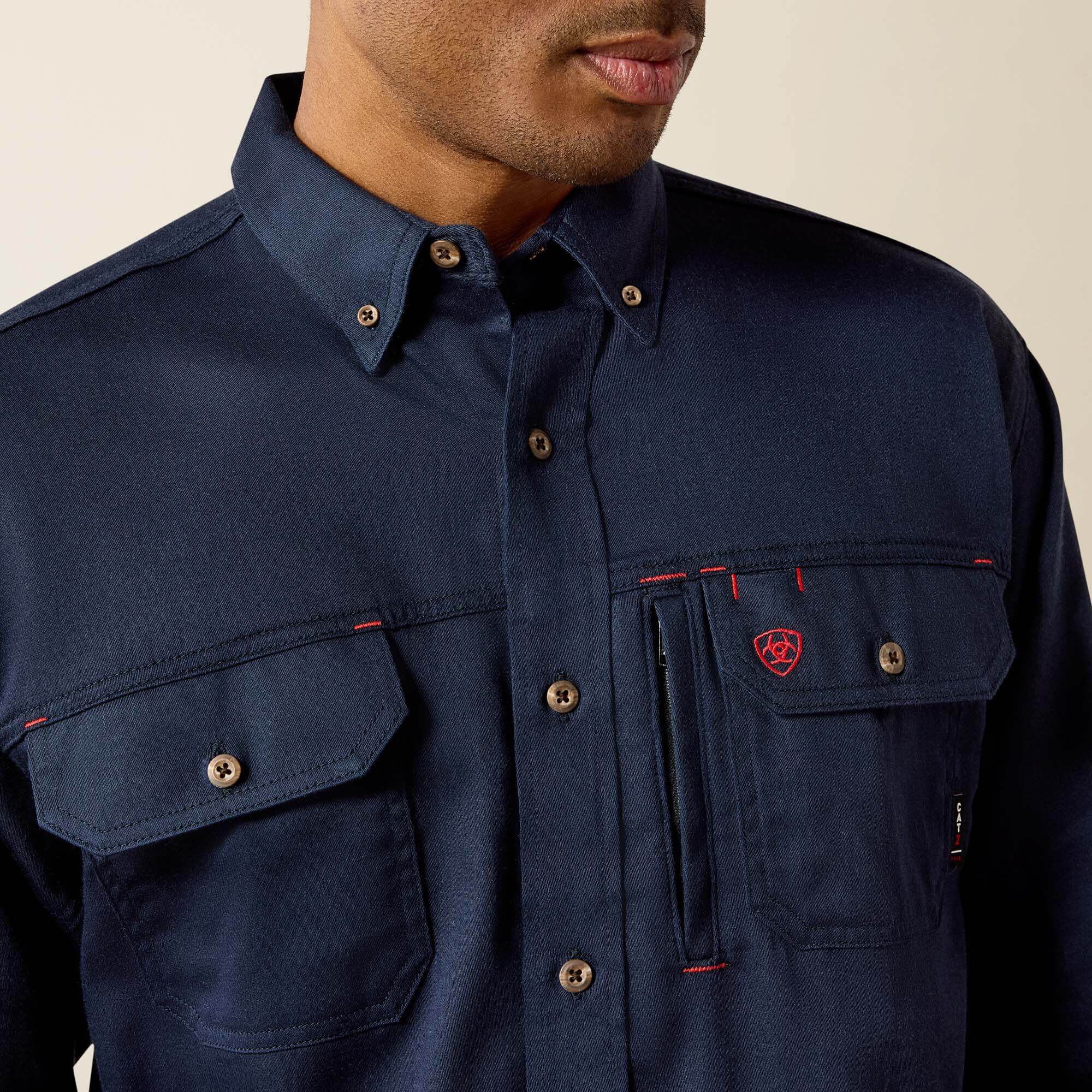 FR Solid Vent Work Shirt Men - NAVY