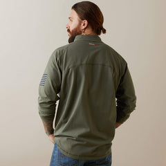 FR Combat Stretch Patriot 1/4 Zip Work Shirt Men - DARK SAGE