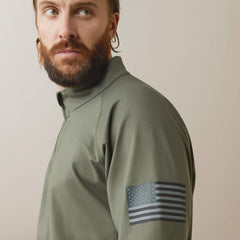 FR Combat Stretch Patriot 1/4 Zip Work Shirt Men - DARK SAGE