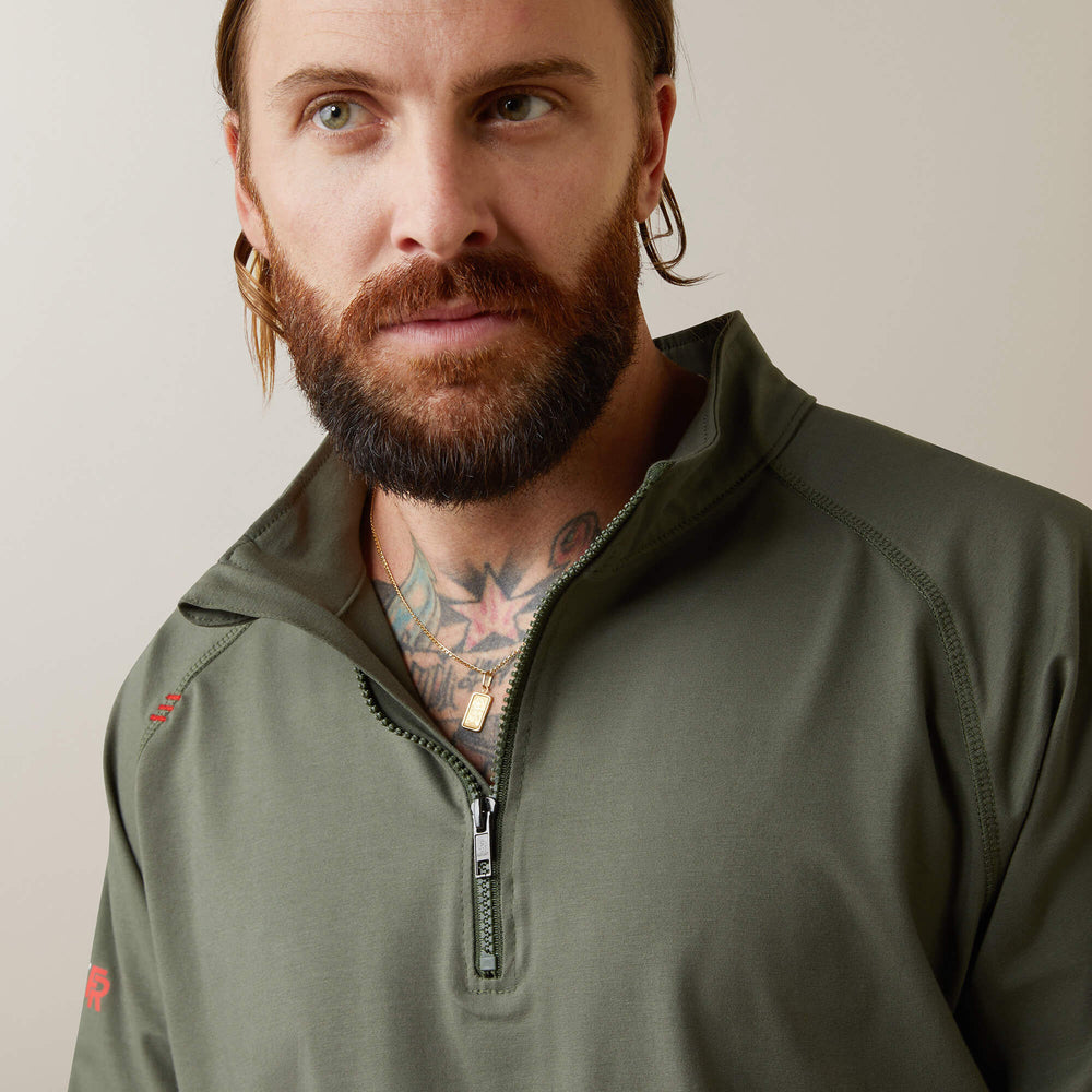 FR Combat Stretch Patriot 1/4 Zip Work Shirt Men - DARK SAGE