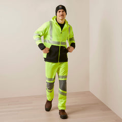 Rebar WorkTek Hi-Vis Full Zip Hoodie Men - HI-VIS YELLOW