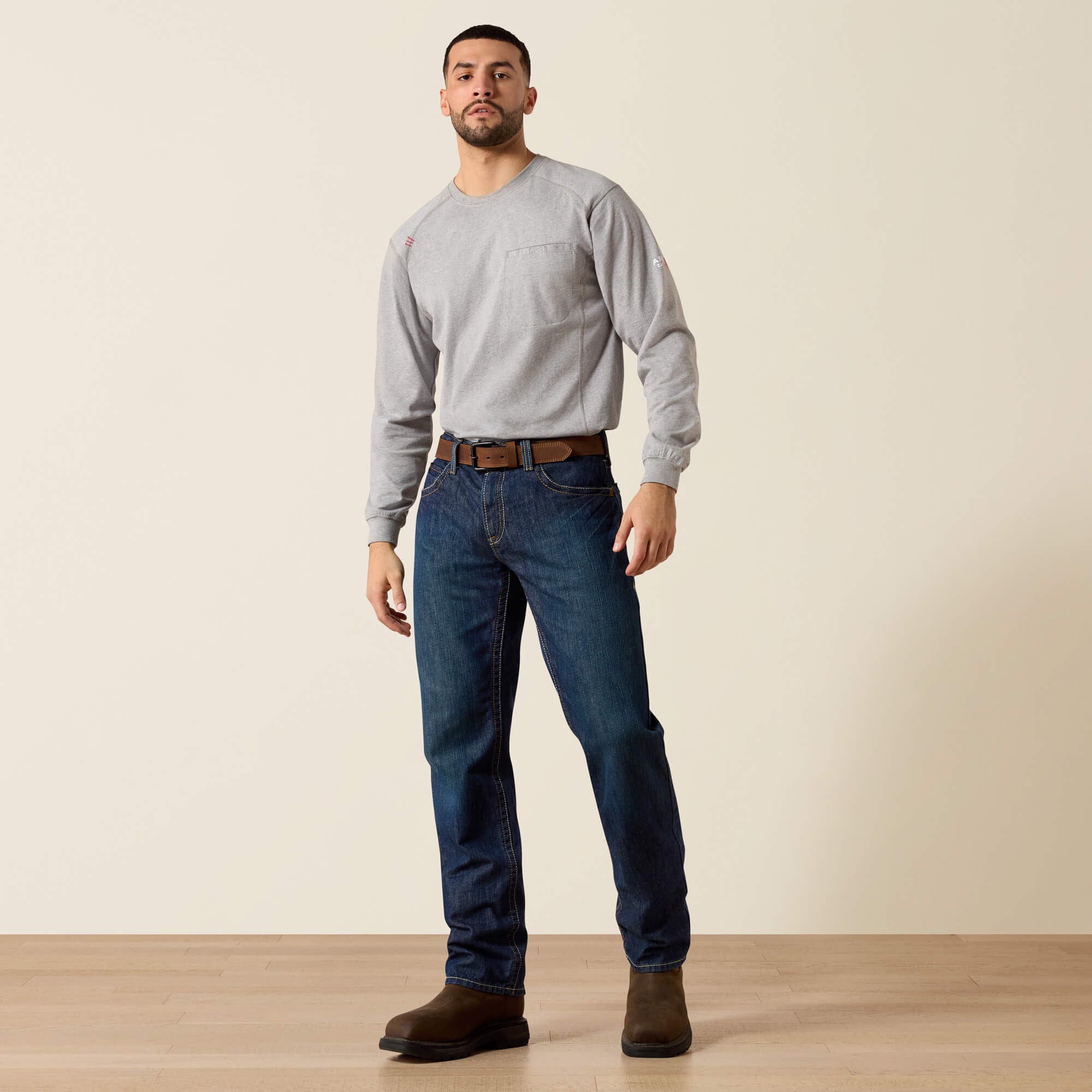 FR M3 Loose Basic Stackable Straight Leg Jean Men - SHALE