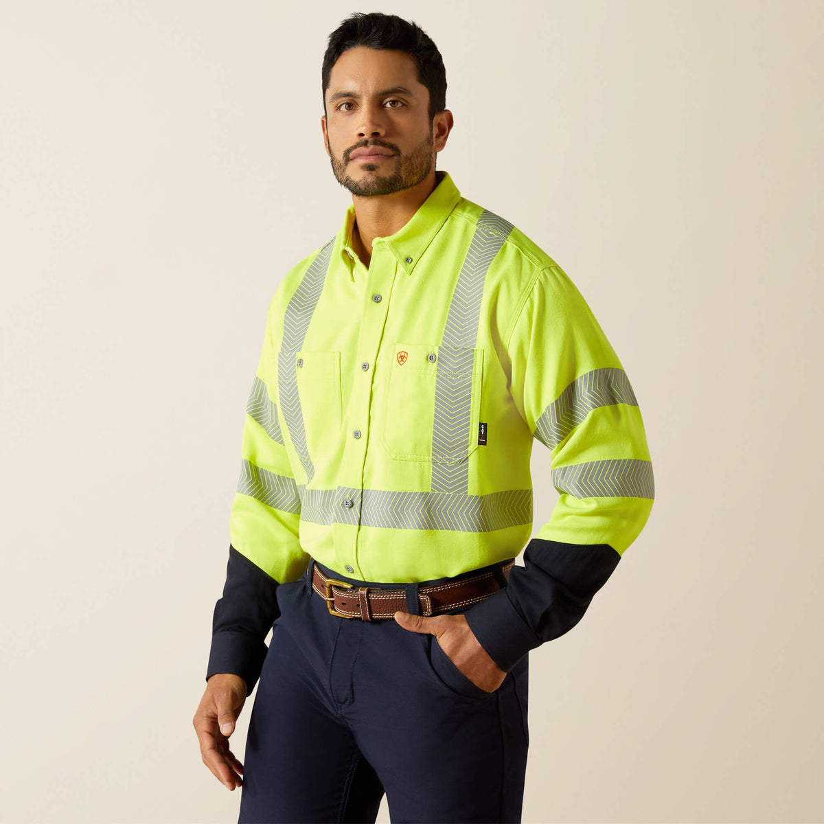 FR Hi-Vis Air Inherent Classic Fit Work Shirt Men - HI-VIS YELLOW