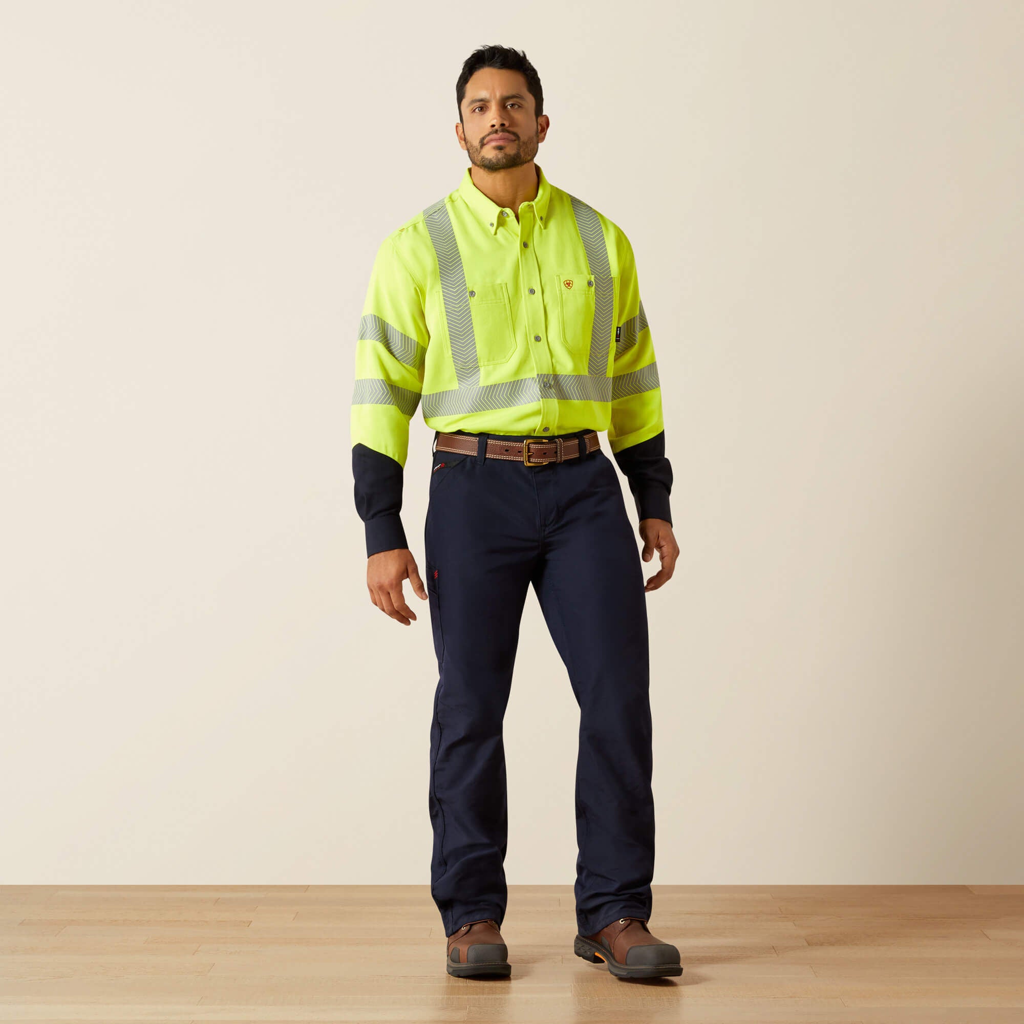 FR Hi-Vis Air Inherent Classic Fit Work Shirt Men - HI-VIS YELLOW
