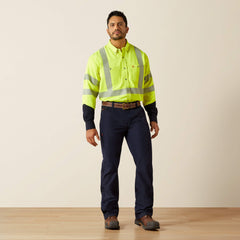 FR Hi-Vis Air Inherent Classic Fit Work Shirt Men - HI-VIS YELLOW
