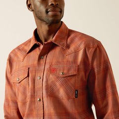 FR Wayne Retro Fit Snap Work Shirt Men - BITTER CHOCOLATE