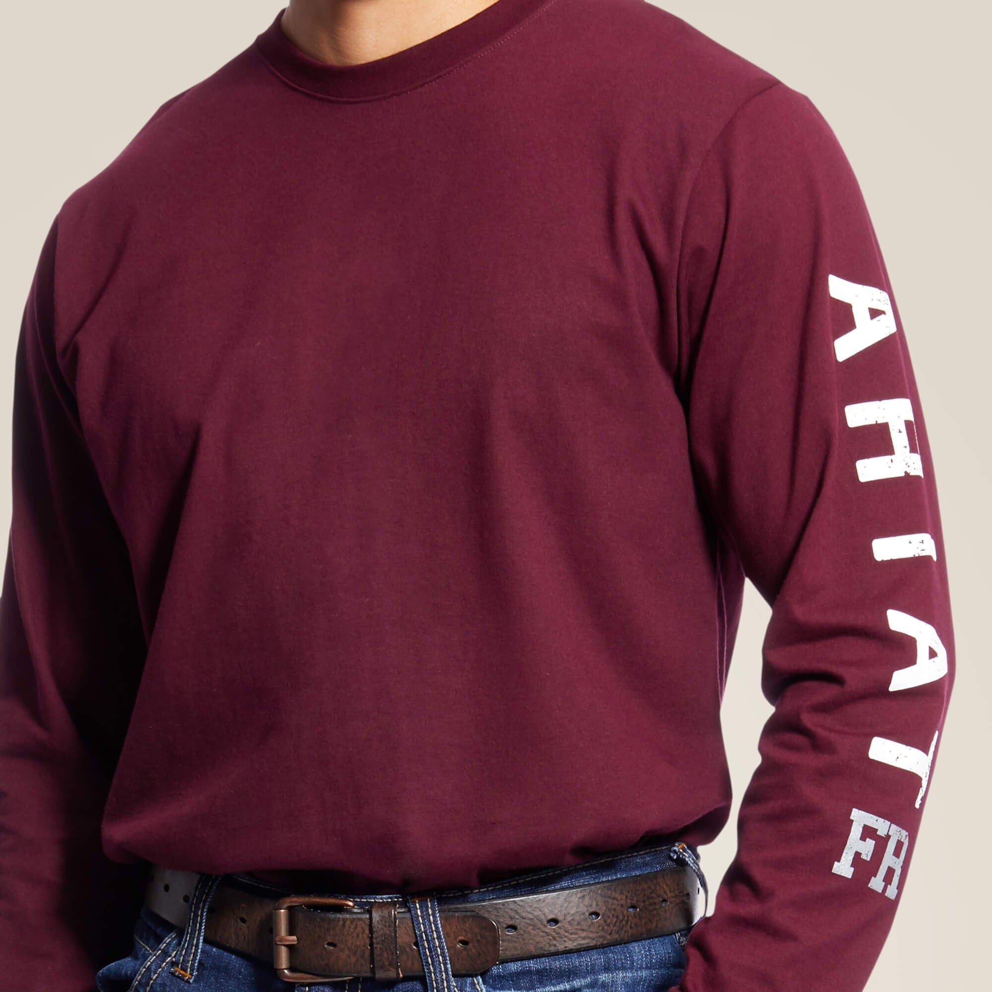 FR Roughneck Skull Logo T-Shirt Men - MALBEC
