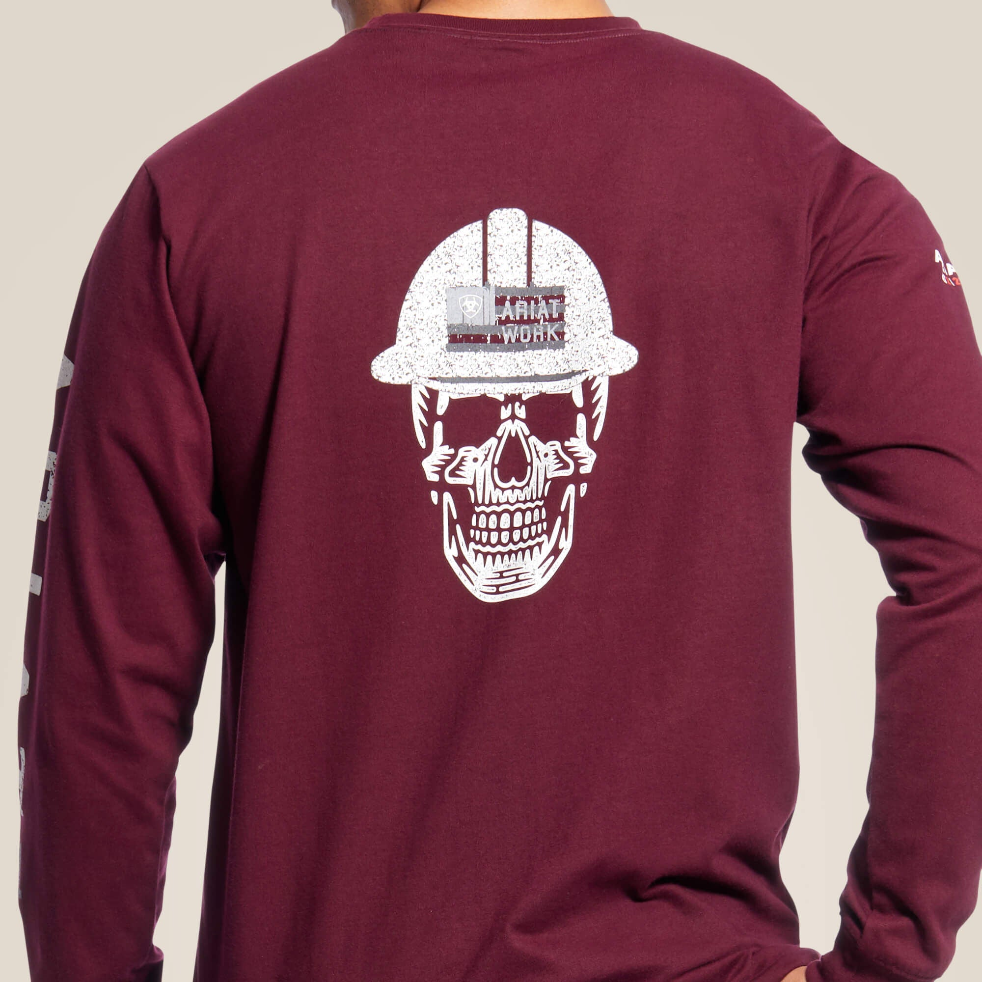 FR Roughneck Skull Logo T-Shirt Men - MALBEC