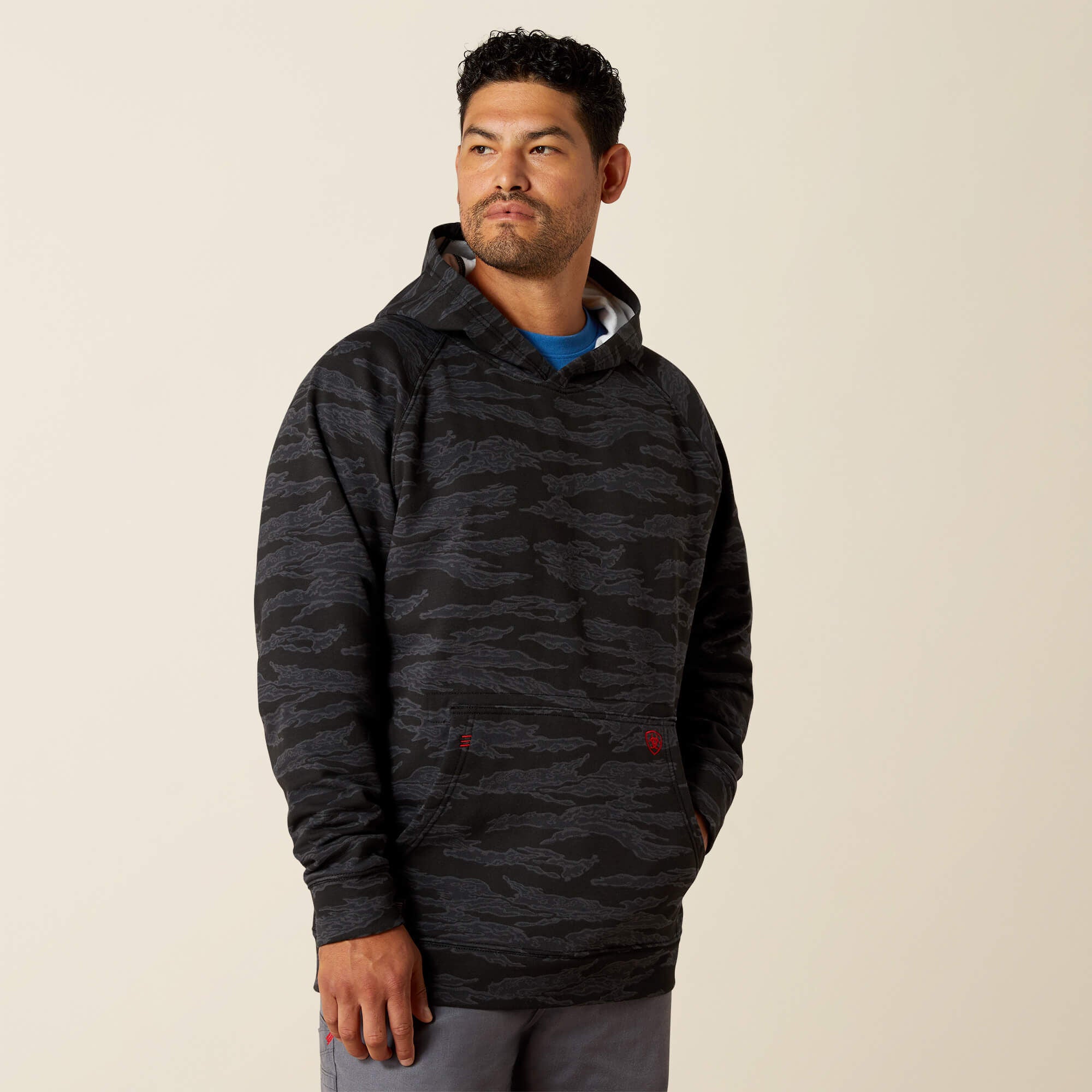 FR DuraStretch Smoke Hoodie Men - BLACK JUNGLE CAMO