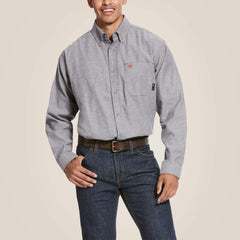 FR Solid Twill DuraStretch Work Shirt Men - DARK NAVY TWILL