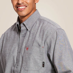 FR Solid Twill DuraStretch Work Shirt Men - DARK NAVY TWILL
