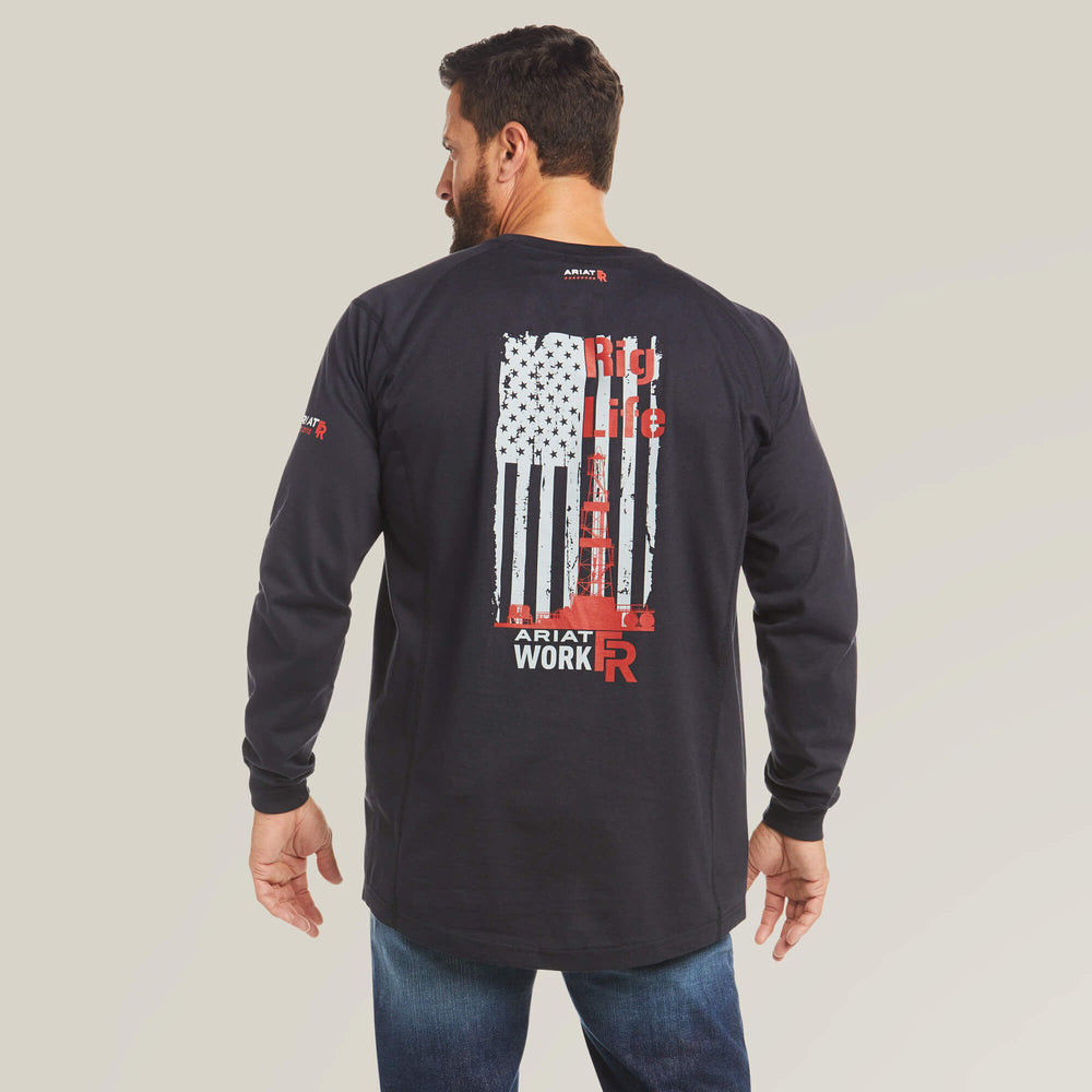 FR Air Rig Life Graphic T-Shirt Men - BLACK