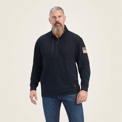 FR Durastrech Fleece 1/2 Zip Job Shirt Men - BLACK