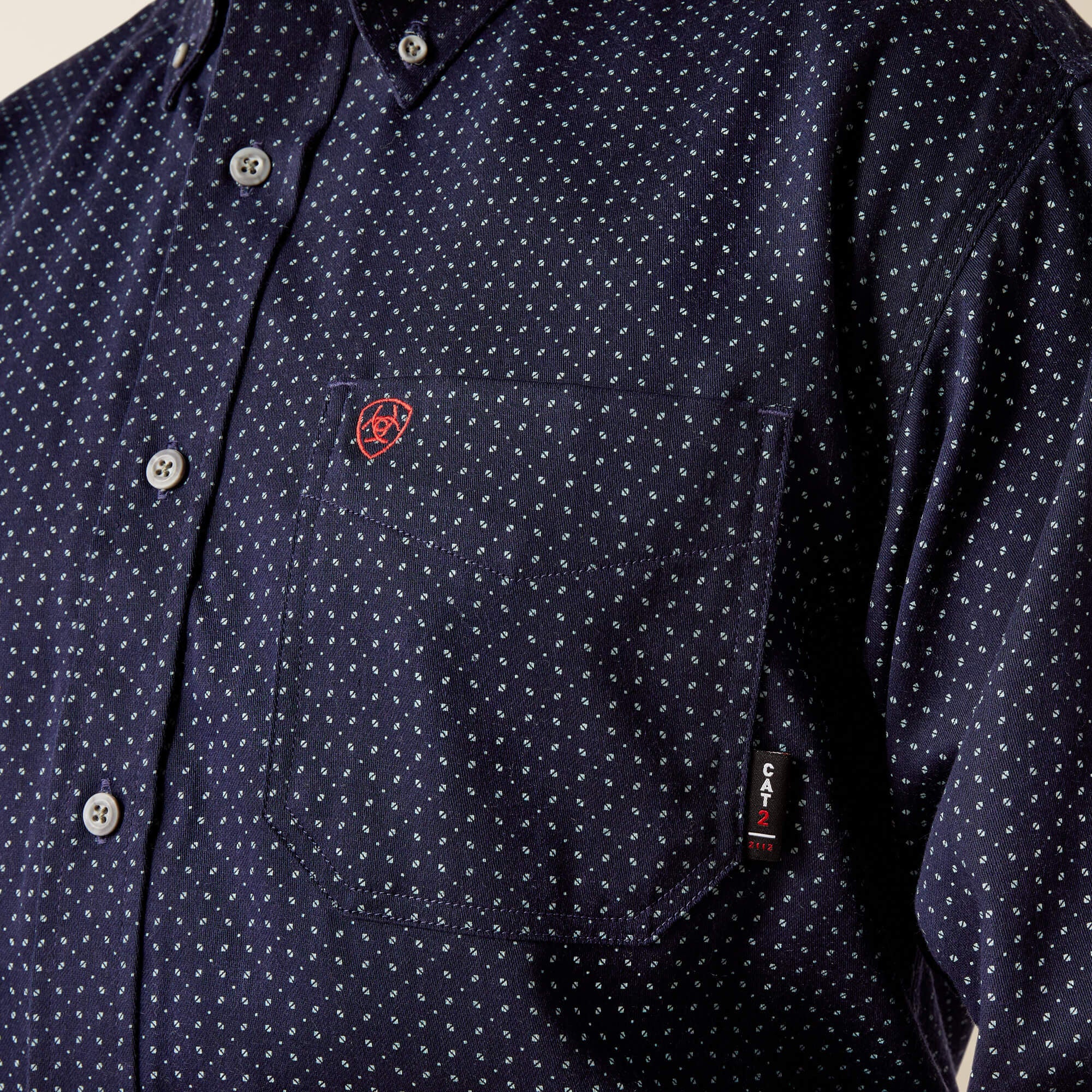 FR Lever Work Shirt Men - NAVY PRINT