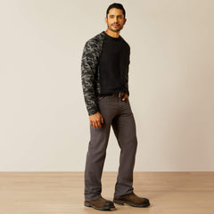 FR AC Stretch Camo Baseball T-Shirt Men - BLACK/GREY CAMO