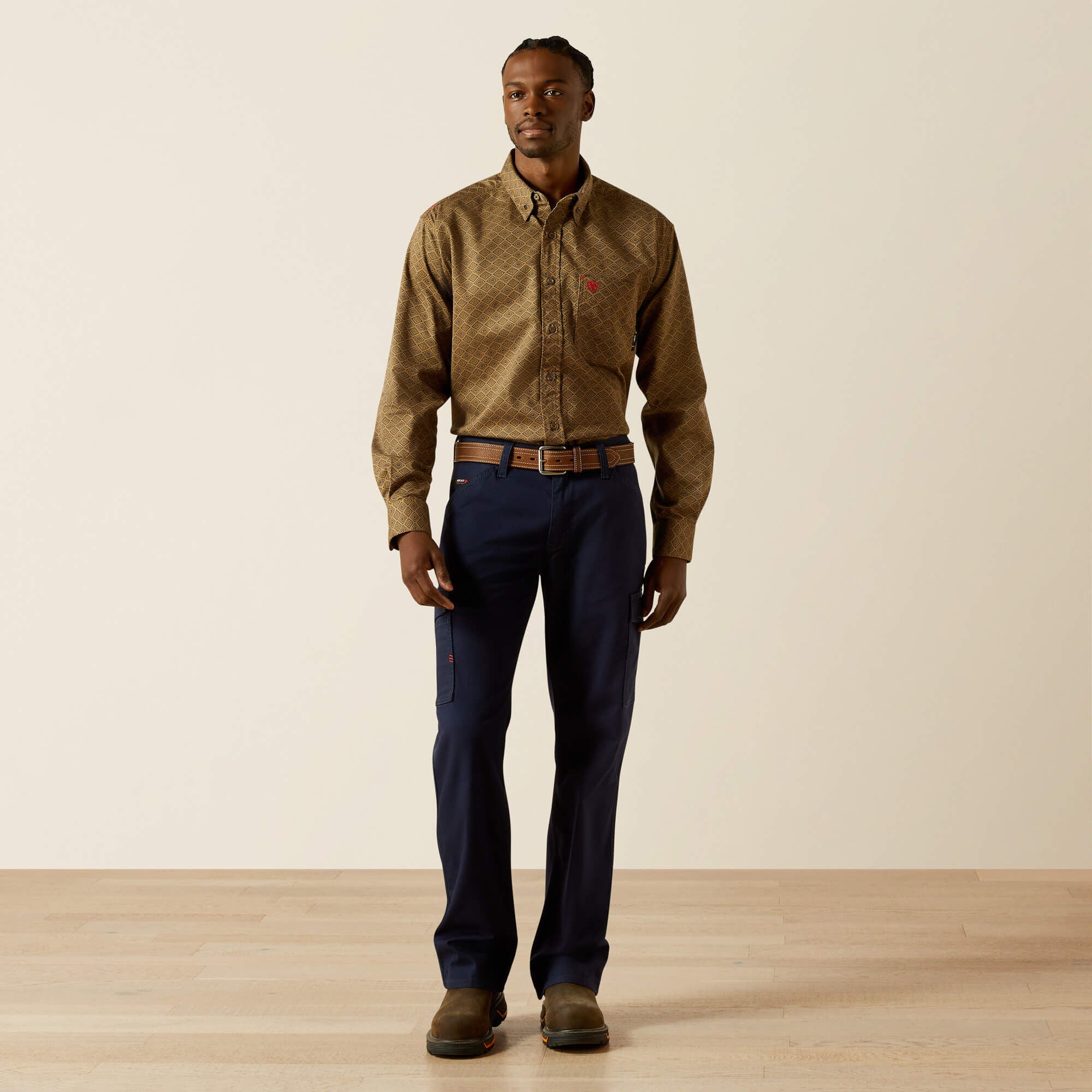 FR Deniro Work Shirt Men - REBAR KHAKI
