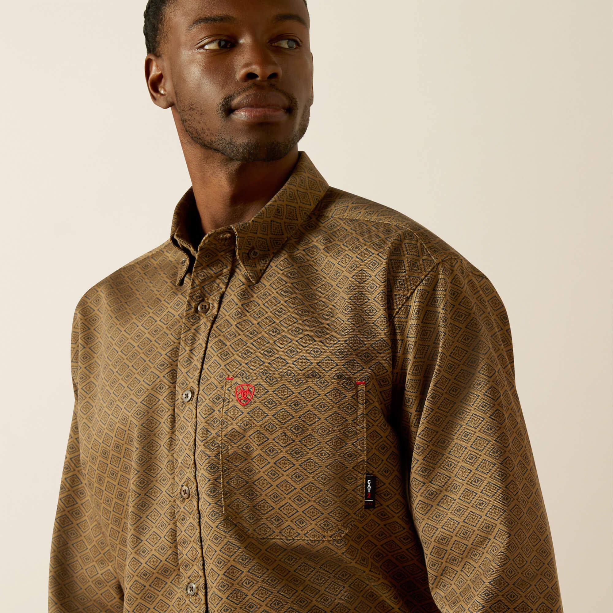 FR Deniro Work Shirt Men - REBAR KHAKI