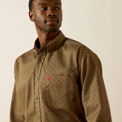 FR Deniro Work Shirt Men - REBAR KHAKI