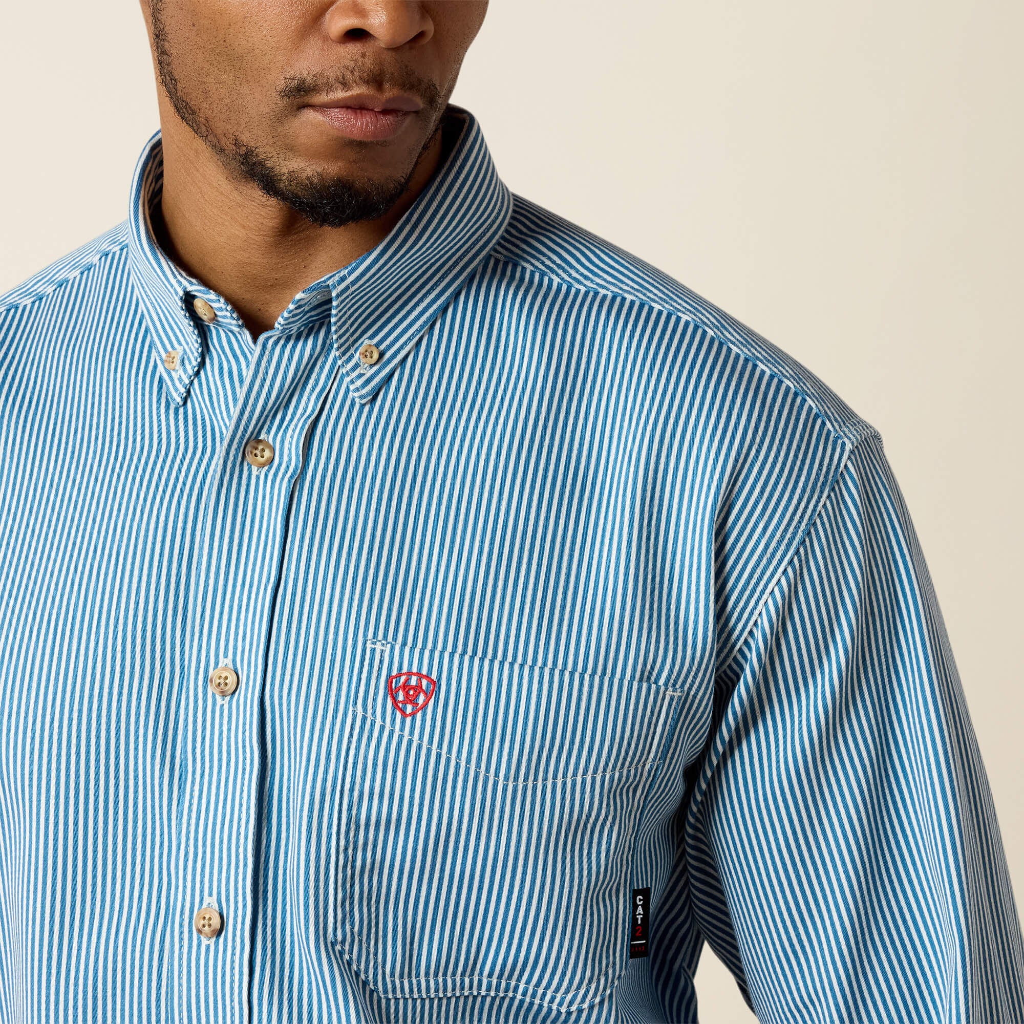 FR Basic Work Shirt Men - BOLD BLUE STRIPE