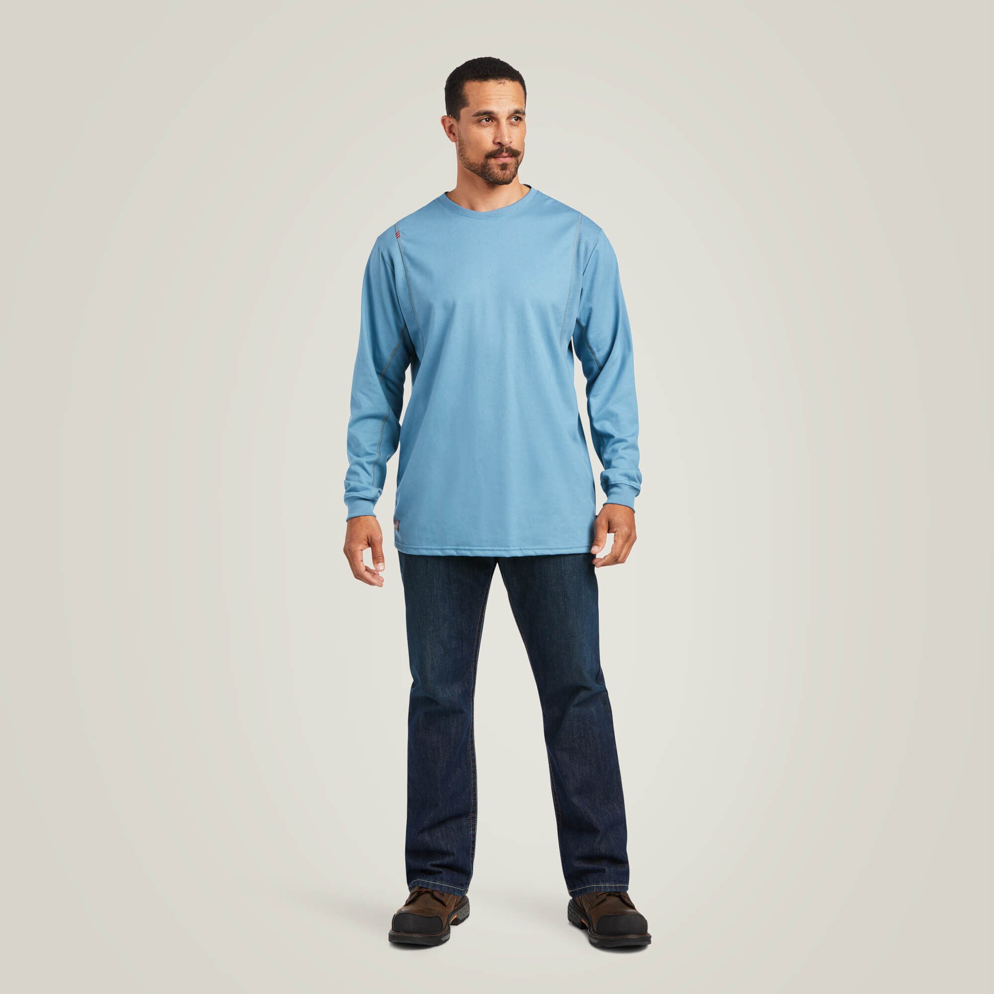 FR AC Crew T-Shirt Men - STEEL BLUE