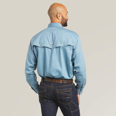FR Vented Work Shirt Men - STEEL BLUE